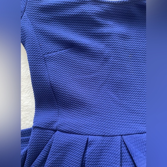 Lush Blue Fit and Flare Dress with Scoop Neck - Picture 4 of 6